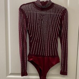 Long-sleeved bodysuit  Burgundy